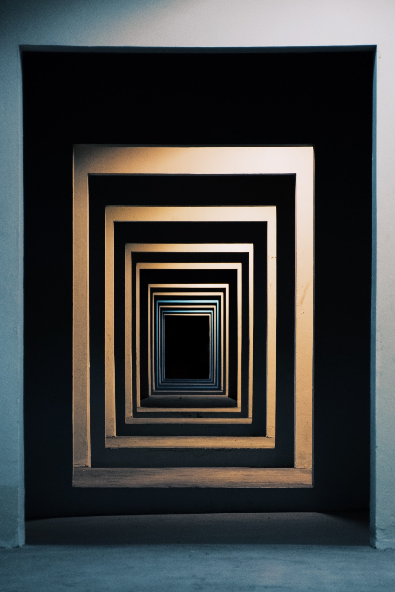 shape, art gallery, pattern, direction, concrete, architecture, diminishing perspective, absence, vanishing point, hall, night, empty, steel, staircase