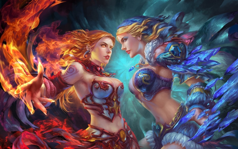 desktop, 2K, art, hero, dota, hd, maiden, lina, crystal