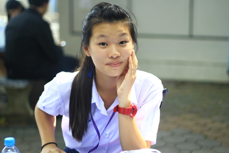 beautiful woman, hair, surface, face, elementary school, long hair, hairstyle, Cute, child, sitting, thailand, male model, Students, girls, instead, young