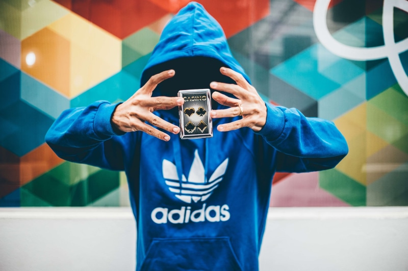 magic, deck, levitate, card trick, man, adidas, magician, 4K