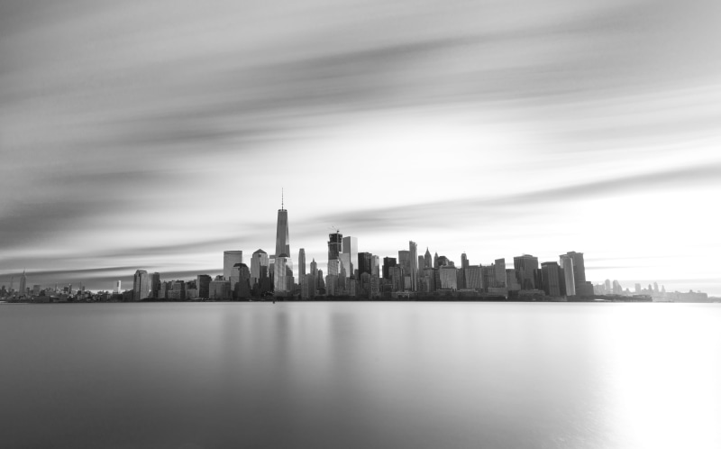 modern, movement, building exterior, grayscale, sky, built structure, monochrome, nature, city, flow, cloud - sky, reflection, skyline, landscape, downtown