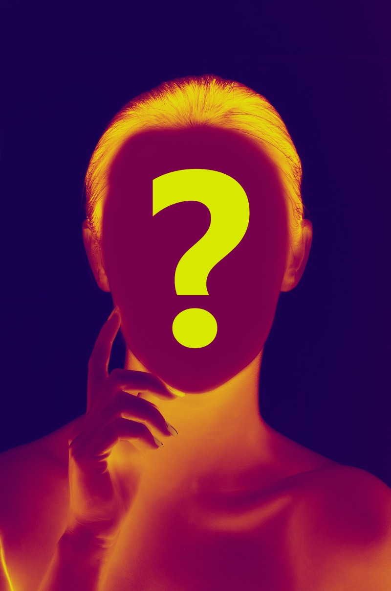 black background, self determination, s, person, shirtless, to find, psychology, woman, adult, head, glowing, close-up, perception, colored background