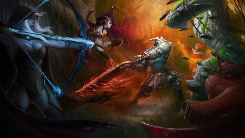 tiny, monster, warrior, pain, dota, lina, drow, games, queen, fantasy, bloodseeker, sven, ranger, 1080P, battle