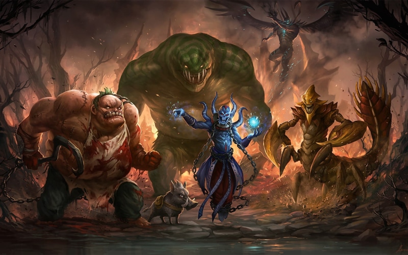 no people, Lich, indoors, religion, art and craft, Sand King, creativity, nature, game, female likeness, human representation, Pudge, Dota 2
