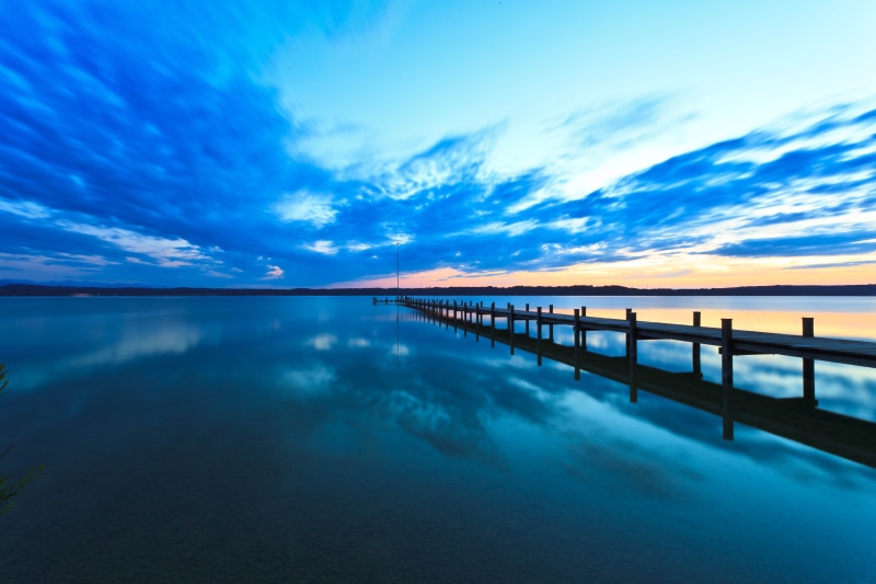 body of water, golden hour, Canon 5d MKII, black, outdoors, Sky, hour, placid, beach, jetty, summer, body, dock, clouds, wood - Material, black lake, golden
