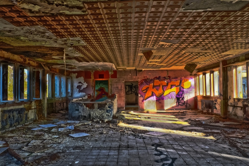 graffiti, indoors, lost, leave, lost places, old, mood, hdr image, wall, dark, run down, building, run-down, photography, ceiling, day, decline, messy