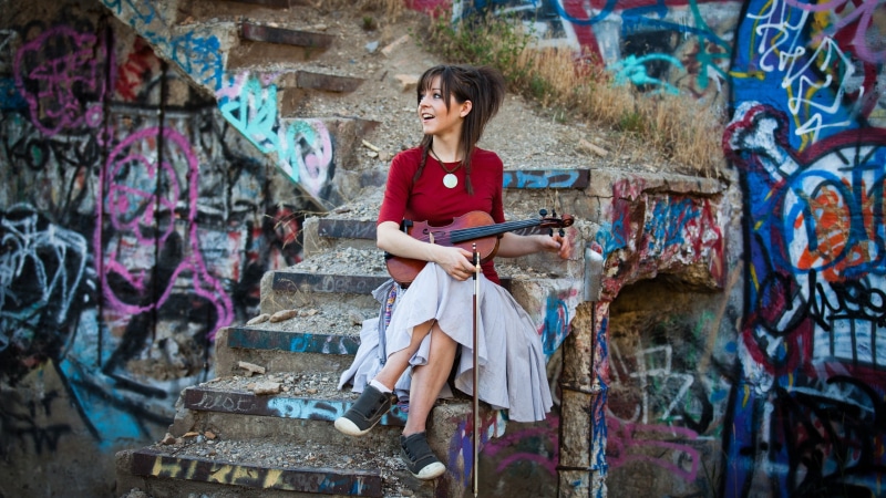 wall - building feature, 2K, celebrity, clothing, full length, dress, art and craft, adult, beautiful woman, street art, hairstyle, artist, architecture