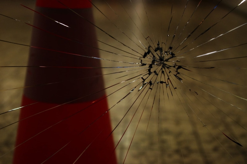 shattered, full frame, glass, misfortune, destruction, red, day, 1080P, no people, accident, nature, fragility, cracked, outdoors, damage, close-up, broken