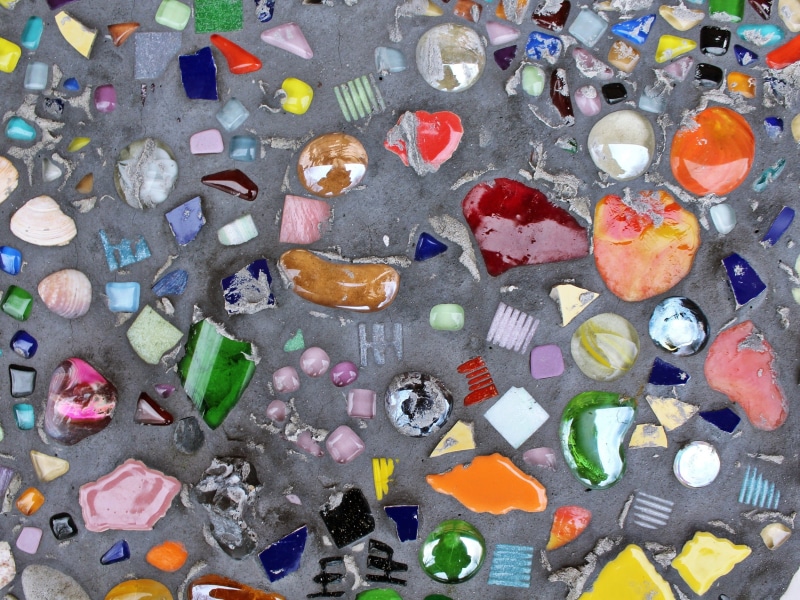 jewelry, art and craft, grey, pattern, marble, Cement, texture, water, large group of objects, assorted, color, still life, no people, Shard, indoors, directly above