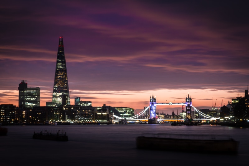 river, shard, lights, skyscraper, tower, londonist, thames River, dusk, uK, Sunset, london - England, bridge, London, near, 5K, city, bridge - Man Made Structure
