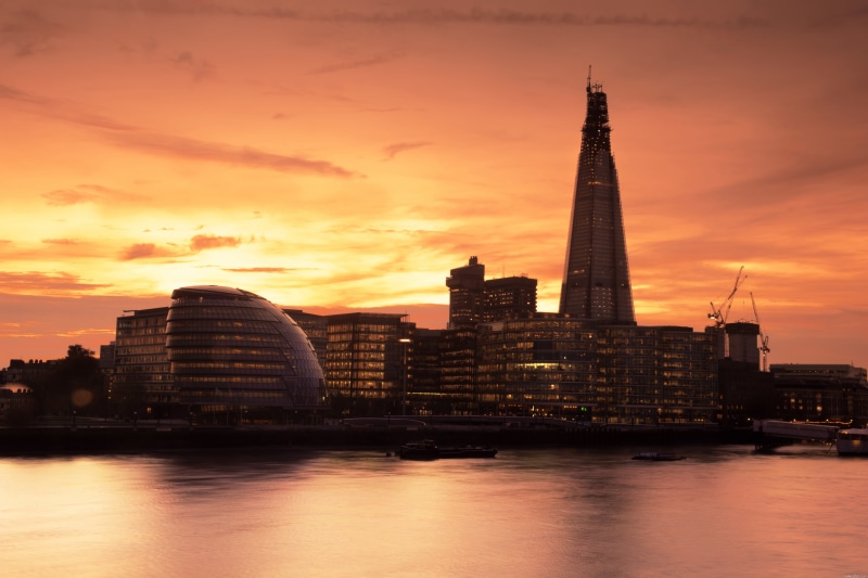 england, color Image, no People, rise, travel Destinations, city of London, thames River, panoramic, reflection, spire, sunlight, dusk, night, building Exterior