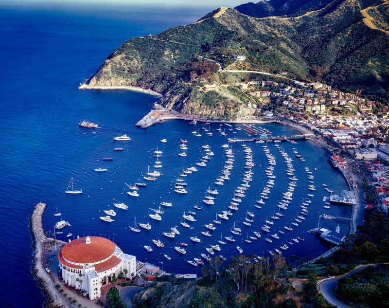 outdoors, built structure, mountains, Casino, nautical vessel, hdr, water, California, pacific, holiday, day, land, catalina island, coastline, beauty in nature
