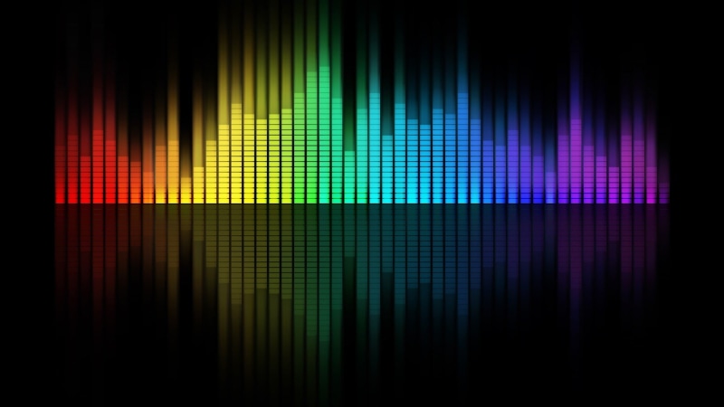 1080P, equalizer, multicolor, music, black, background, rainbows, bar, graph