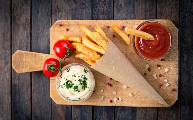 720P, tomatoes, potato, snack, food and drink, fruit, bread, fried, tomato, still life, table, ready-to-eat, food, indoors, fast food, high angle view