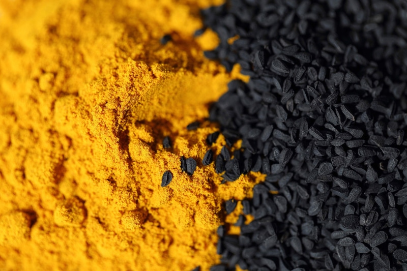 macro, herbs and spice, seasoning, 5K, turmeric, charcoal