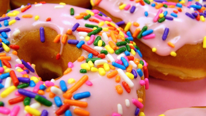 donut, sprinkles, doughnuts, dessert, 1080P, food, colorful