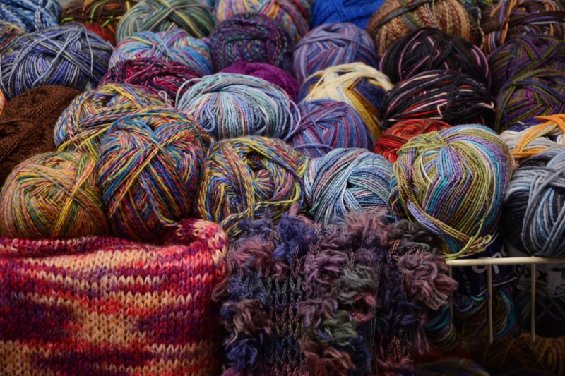 5K, yarn, pattern, soft, backgrounds, tangle, multi colored, high angle view, still life, retail display, colorful, collection, colorful wool, no people