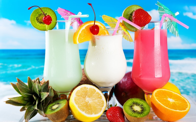 drinks, fresh, pinacolada, cocktails, summer, 2K