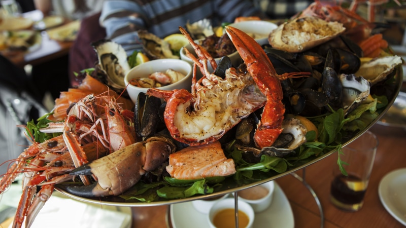auburn, seafood platter, shrimp - seafood, business, crab, close-up, prawn, crustacean, ready-to-eat, healthy eating, food and drink, scotland, plate, meal