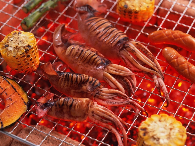 freshness, barbecue Grill, refreshment, roast, seafood, 720P, barbecue, lobster, prawn, cooked, indoors, still life, heat - Temperature, gourmet, prepared Shrimp