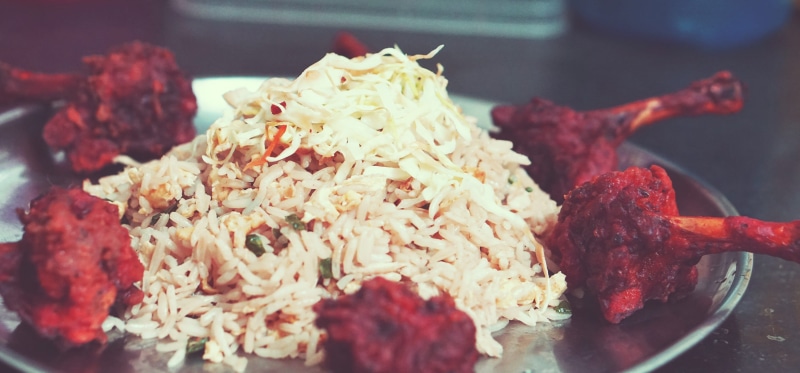 plate, kitchen utensil, cooked, red, rice, food, meal, tasty, 2K, selective focus, cuisine, freshness, no people, food photography, chopped, close-up
