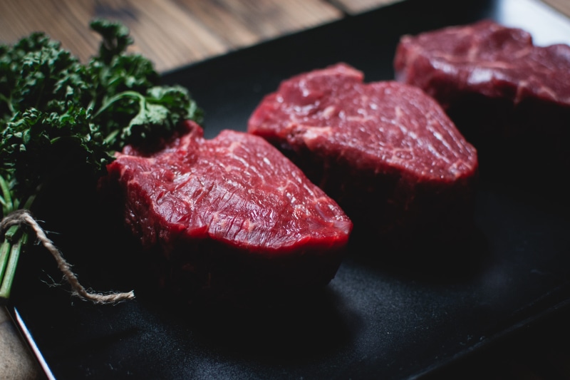 red meat, japanese food, table, slice, still life, food, high angle view, preparing food, preparation, close up, indoors, Raw beef, close-up, no People
