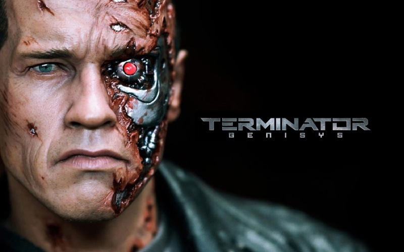 Futuristic, 2K, emotion, cyborg, Terminator, indoors, portrait, adult, fi, human face, poster, men, headshot, mid adult, close-up, young adult, human body part