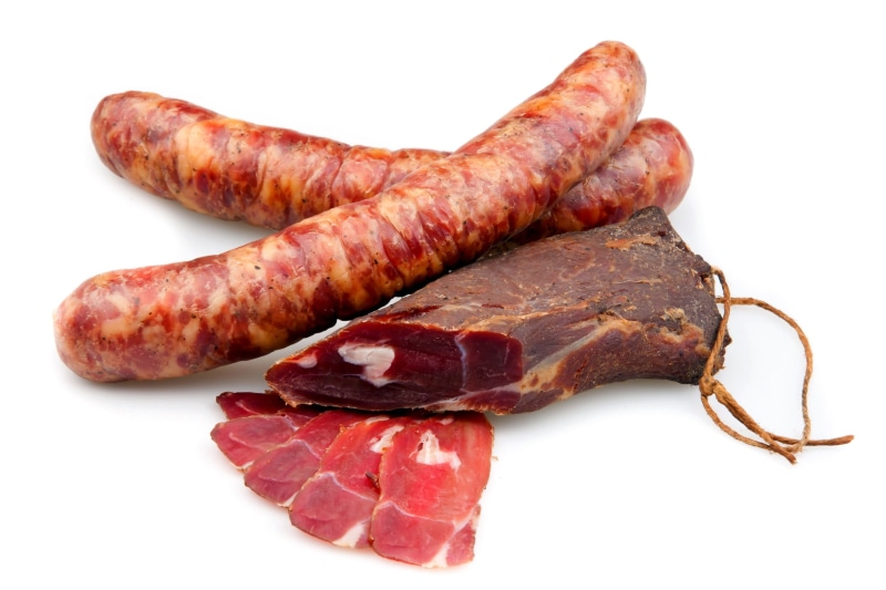 meat And Alternatives, white, slice, smoked, meat, raw Food, red, meal, red Meat, salami, group of objects, bacon, vegetable, close-up, fat, roasted, indoors