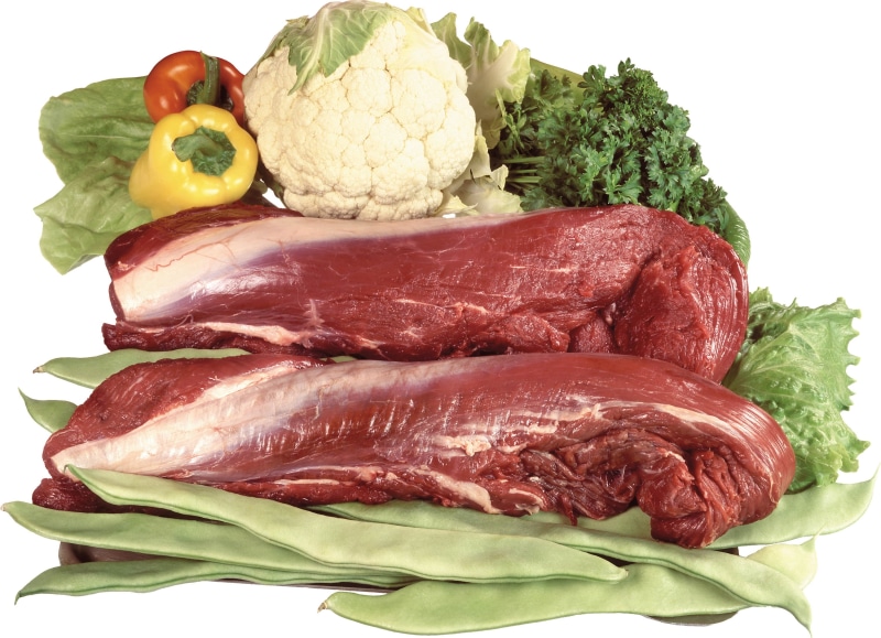 isolated, butcher, slice, white background, veal, food, greens, lunch, pepper, chop, dieting, white, leaf vegetable, fat, healthy Eating, vegetables, parsley