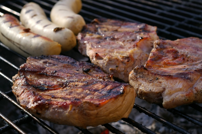 dinner, grill sausage, heat - Temperature, char-grilled, barbecue Grill, eat, celebration, flame, outdoors, preparing food, fire, beef, charcoal, no people