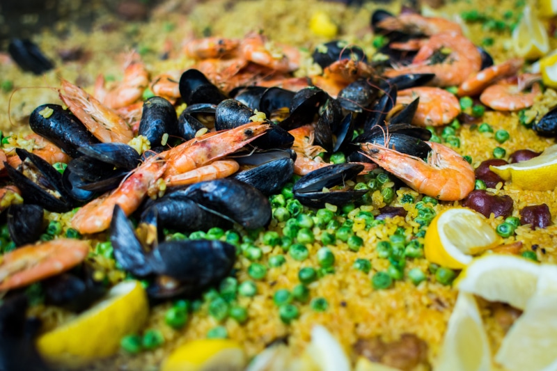 mussel, freshness, close-up, shrimps, healthy eating, rice, 5K, close up, close, dinner, wellbeing, ready-to-eat, Spanish, colorful, gourmet, food, meal