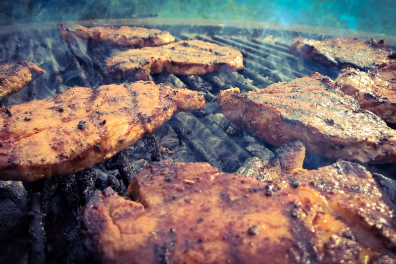 nature, grilled, freshness, BBQ, food and drink, no People, fire - Natural Phenomenon, grilling, food, burning, barbecue, fire, barbecue grill, 4K, meat