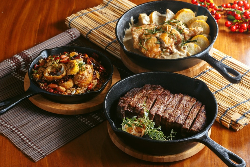 1080P, meat, potatoes, food, Pan (Cooking)
