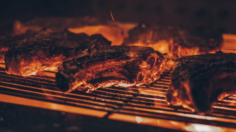barbecue grill, ribs, roasted, dinner, grilled, animal, lobster, meat, food, close-up, barbecue, freshness, flame, no people, white meat, 5K, still life
