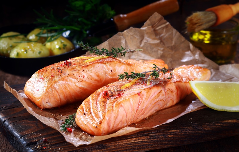 5K, salmon, Grilled Salmon, fish, food