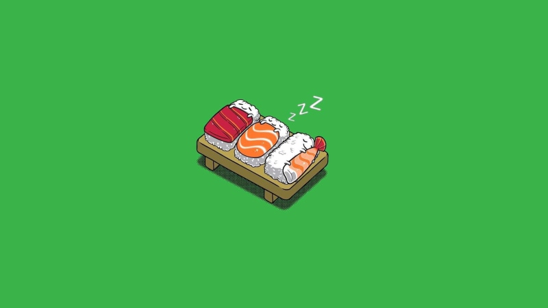 1080P, hd, cute, zzz, sleeping, bed, sushi