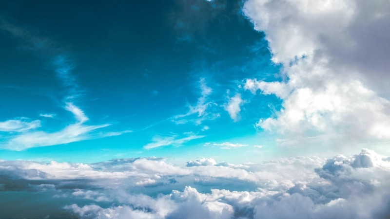 1080P, white color, blu sky, idyllic, day, tranquil scene, tranquility, cloudscape, air, sky, meteorology, low angle view, above, beauty in nature, outdoors