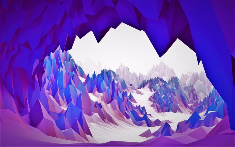 blue, abstract, purple, white, 3D, cave, bright, 1080P