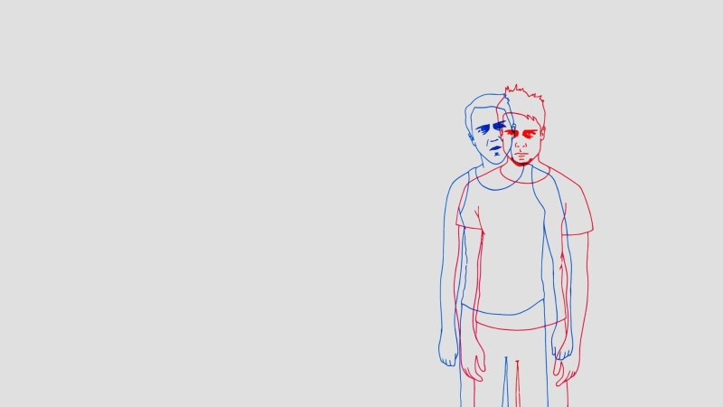 studio shot, minimalism, multi colored, 1080P, human representation, creativity, male likeness, craft, Fight Club, club, cut out, female likeness, standing