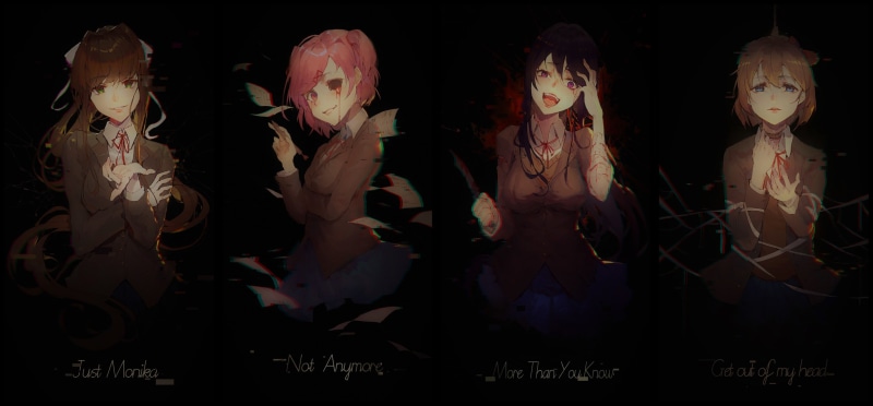 2K, Doki Doki Literature Club, Monika (Doki Doki Literature Club), Yuri (Doki Doki Literature Club), Sayori (Doki Doki Literature Club), Natsuki (Doki Doki Literature Club)