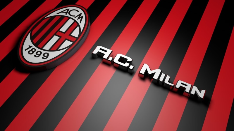 sports club, 1080P, logo, soccer clubs, AC Milan
