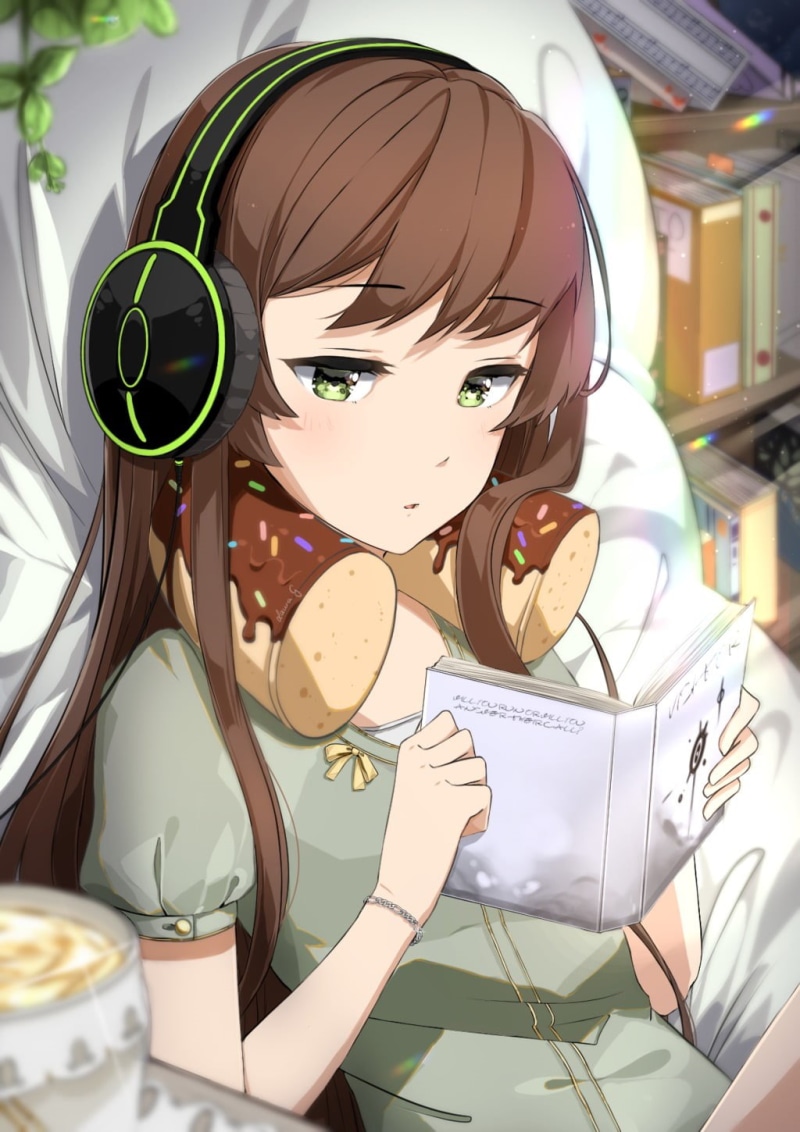 close-up, table, 720P, food and drink, Monika (Doki Doki Literature Club), people, Sasoura, Doki Doki Literature Club, creativity, finance, indoors, eyeglasses