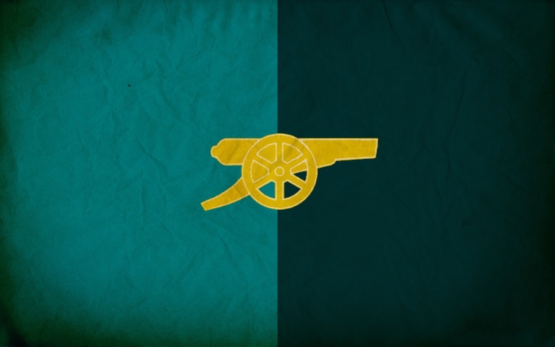 The Gunners, emblem, 1080P, gun, Arsenal, logo, background, Football Club