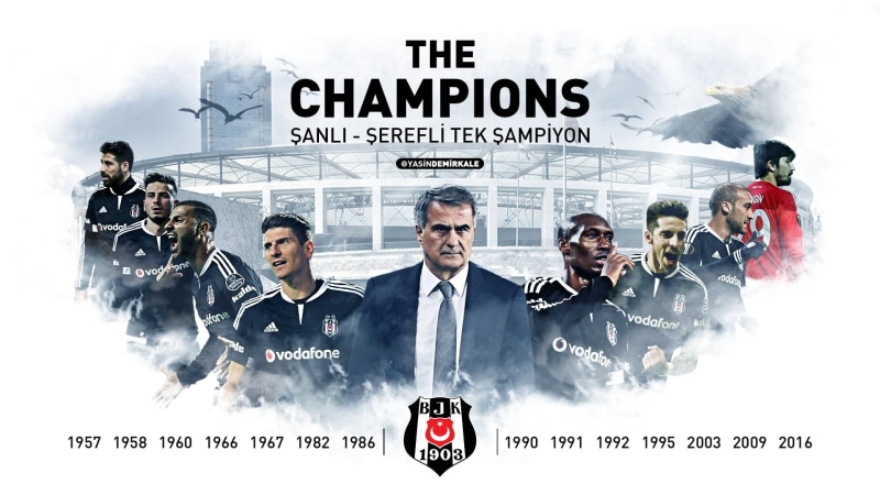 mid adult men, men, digital composite, adult, Besiktas J.K., mid adult, looking at camera, people, western script, poster, text, champions, real people