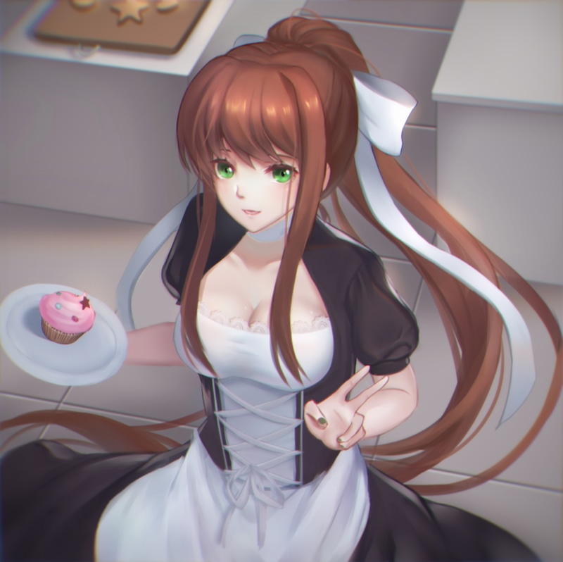 anime girls, visual novel, Doki Doki Literature Club, 2K, Monika (Doki Doki Literature Club)