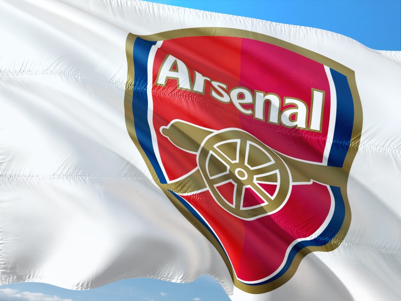 text, premier league, pattern, outdoors, logo, day, no people, patriotism, red, 4K, england, arsenal fc, insignia, sport, badge, close-up, travel, textile