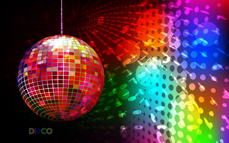 rainbow, red, 1080P, ball, disco, music