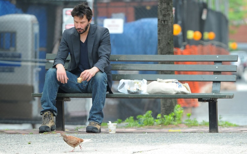 bench, fashion, people, caucasian Ethnicity, portrait, shoes, young Adult, city Life, street, front view, adult, business, keanu, one Man Only, males, full length