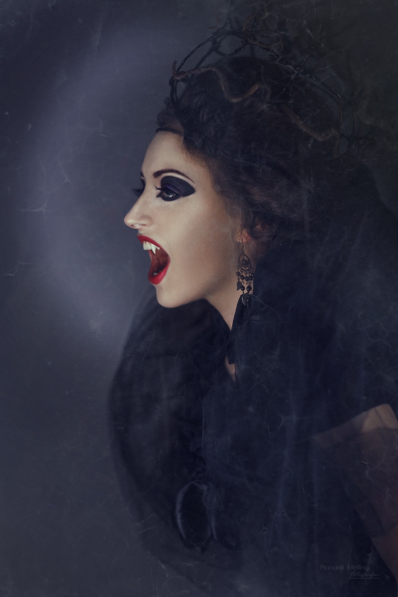 females, halloween, adult, creepy, fairytale, woman, beautiful woman, women, beauty, headshot, bite, red lipstick, top, tooth, scary, veil, people, girl
