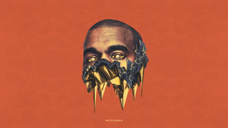 one person, gold, digital composite, 4K, wall - building feature, close-up, human body part, art and craft, Kanye West, lifestyles, digital, portrait